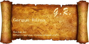 Gergye Rózsa névjegykártya