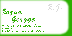 rozsa gergye business card